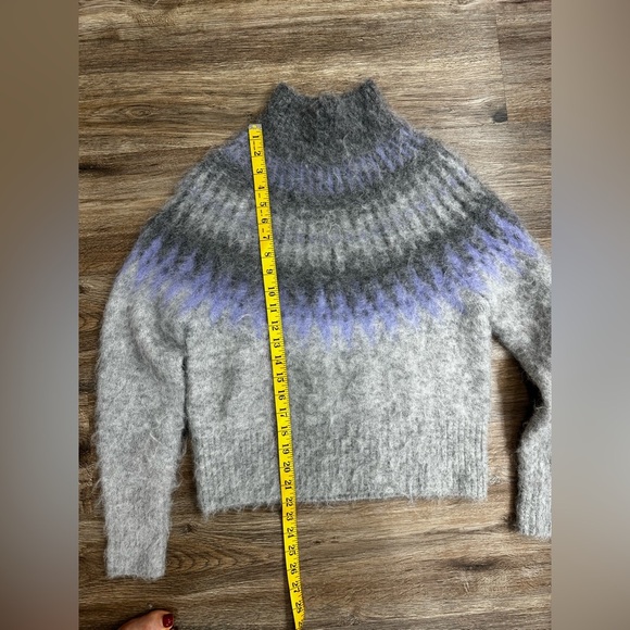 Banana Republic Womens Fair Isle Gray Mutli Alpaca Soft Funnel XS-S - Picture 11 of 12